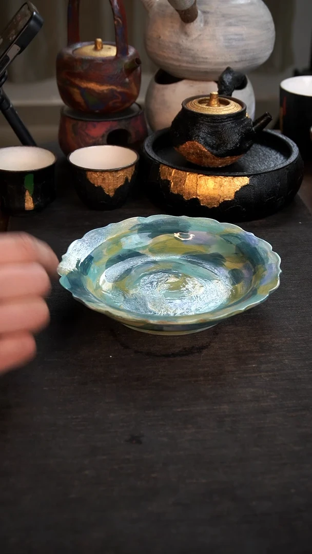 【闪购商品】其他粉引手绘壶承125小康茶器
