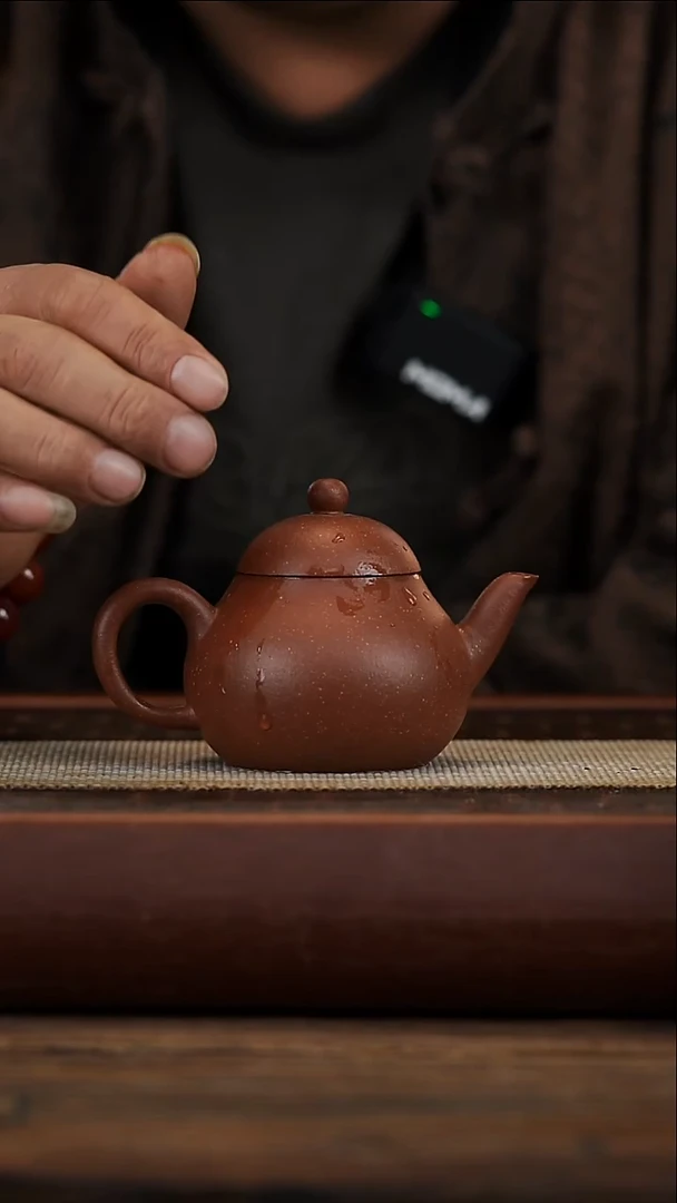 茶壶紫砂红降坡微瑕小梨160容量