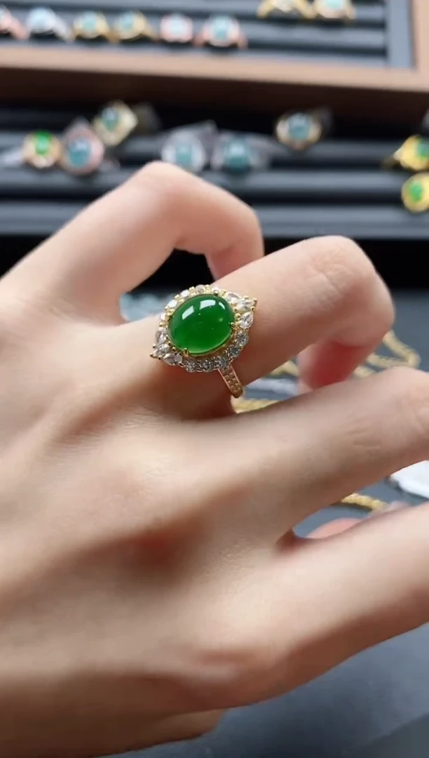 【闪购商品】翡翠戒指银S925镶嵌51151