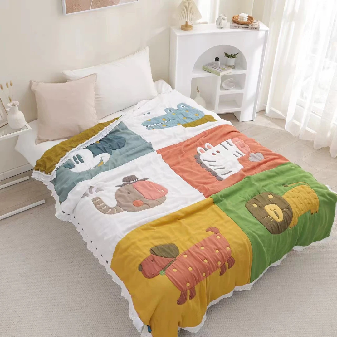 【京かわ会社】多层纱布亲肤柔软泡芙被150*200cm 相框世界