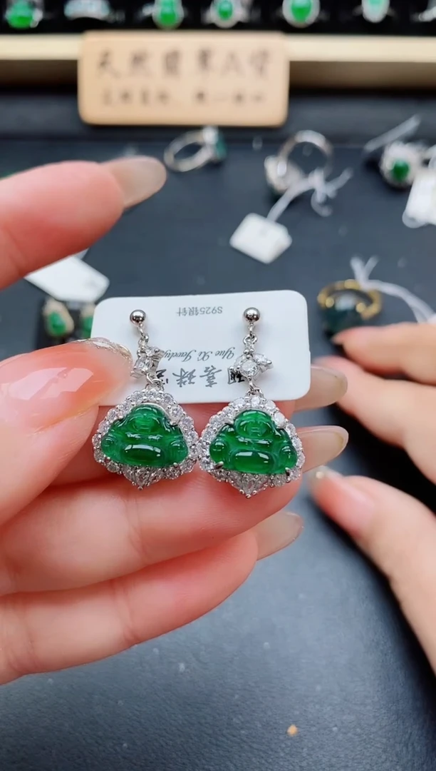 银S925镶嵌戒指翡翠1