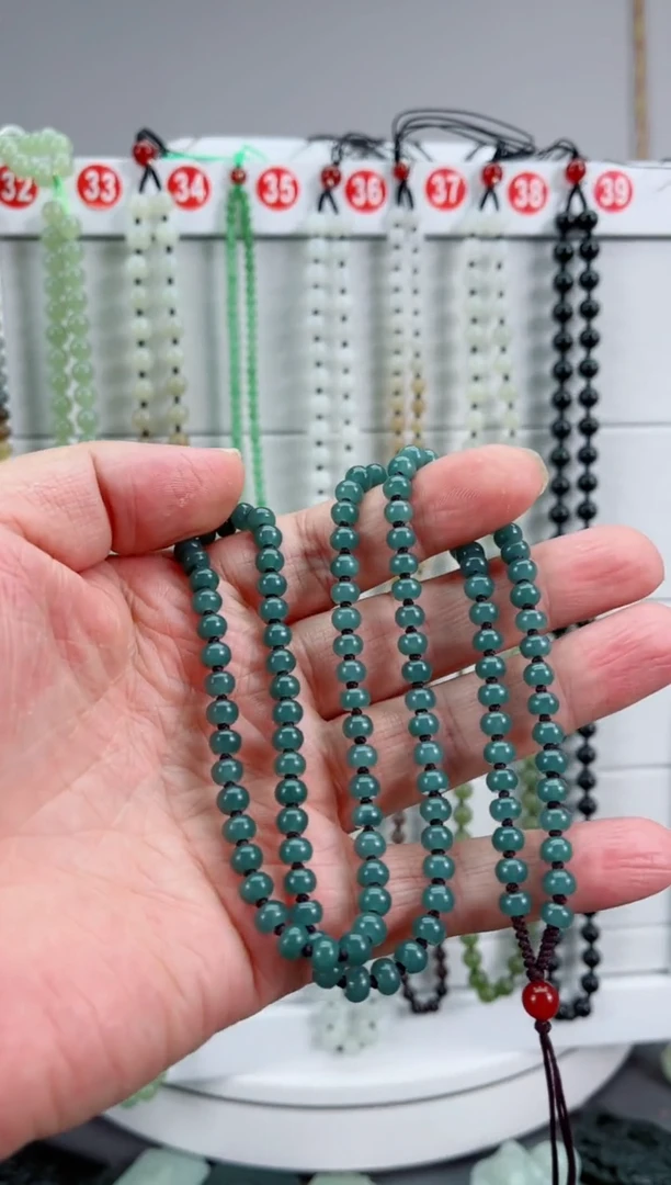 翡翠未镶嵌颈饰海****9翡翠算盘珠卡6左右