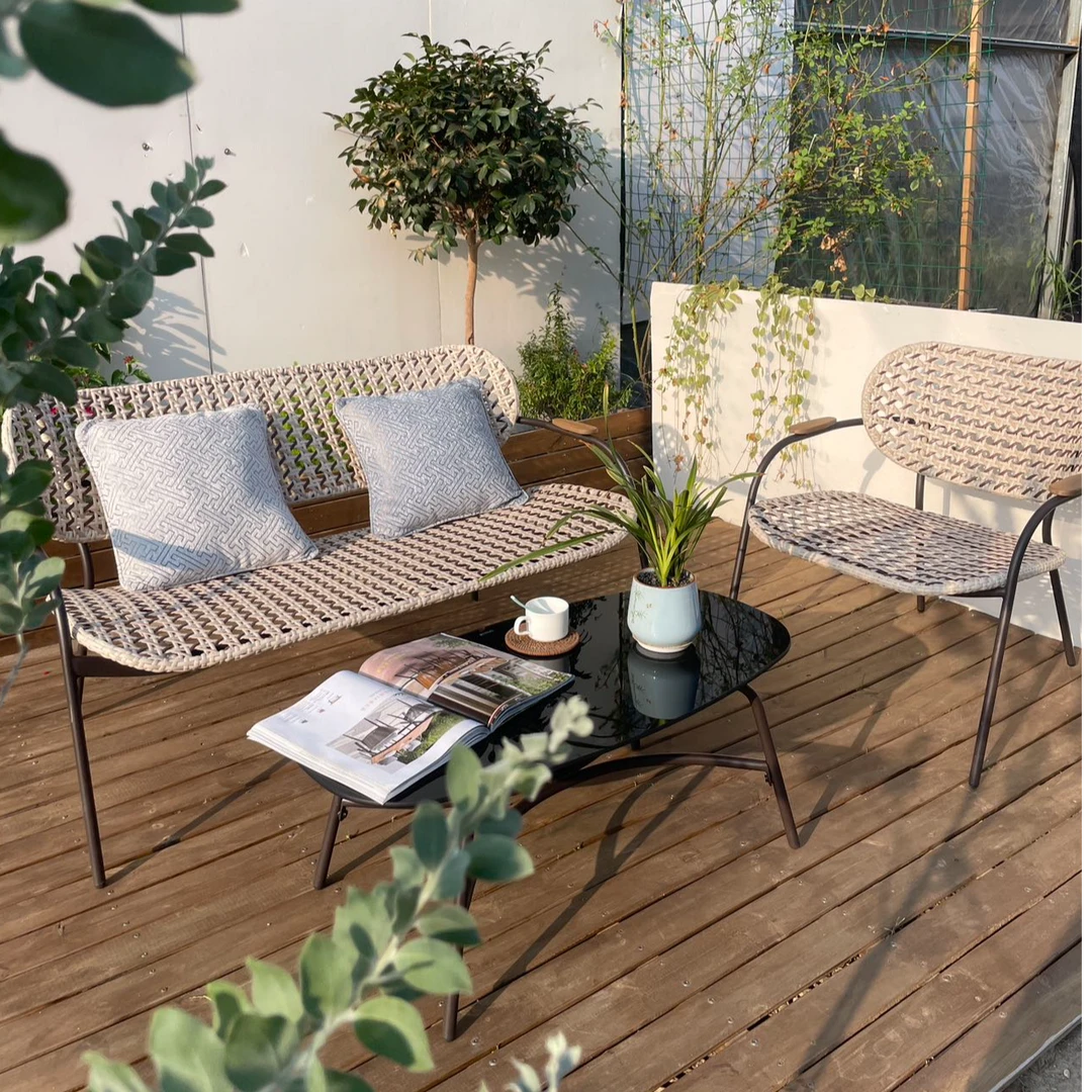 户外藤编多人单人阳台简便式沙发庭院别墅阳台沙发