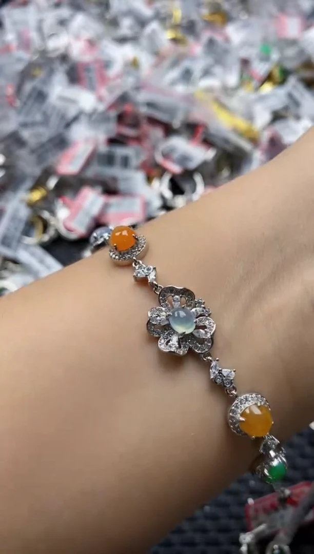 翡翠戒指银S925镶嵌4444   8