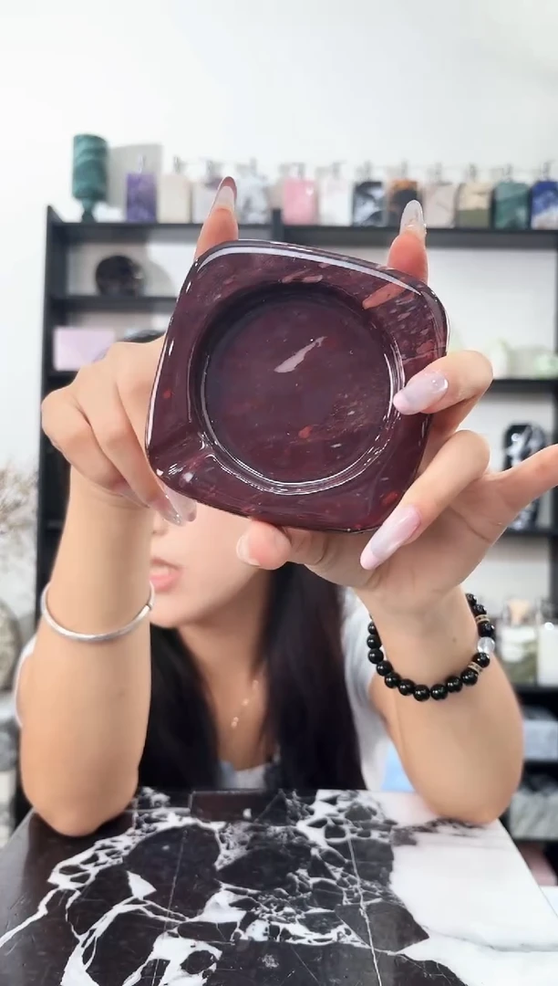 石材烟灰缸宝紫016