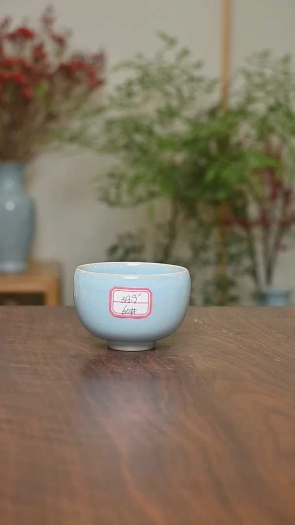 【闪购商品】其他60#微瑕天青釉朱家汝窑款手拉杯