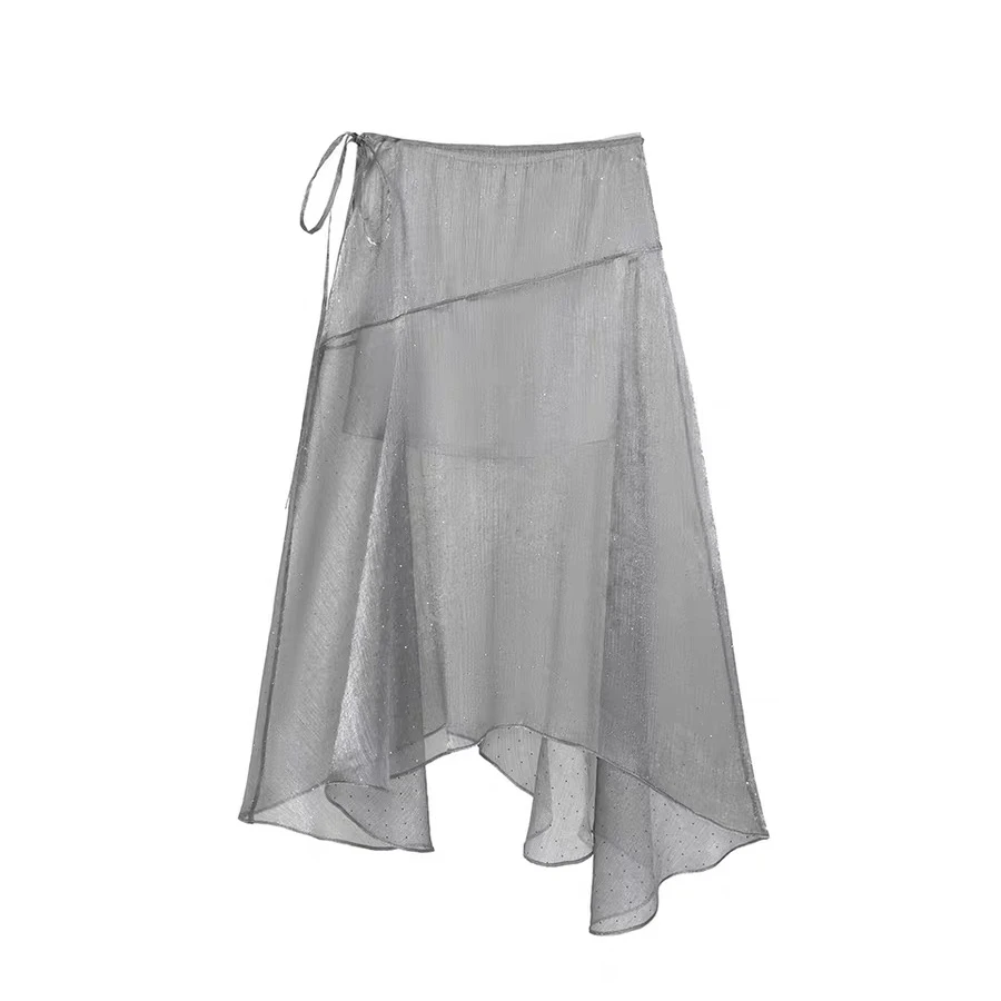 ANNENONO 设计师品牌 25早春系带不对称半裙时尚高腰百搭一片式女