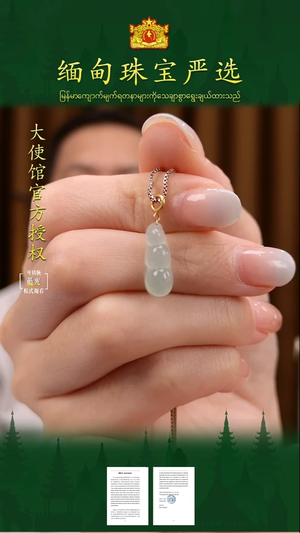 吊坠(不含链)18K金镶嵌翡翠 缅甸珠宝严选ZYX