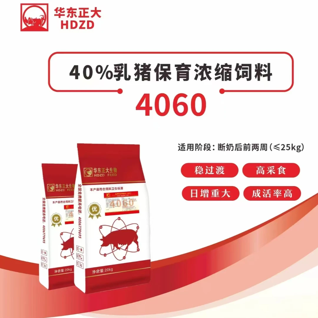 华东正大4060 40%乳猪浓缩料快速育肥拉大骨架提前出栏