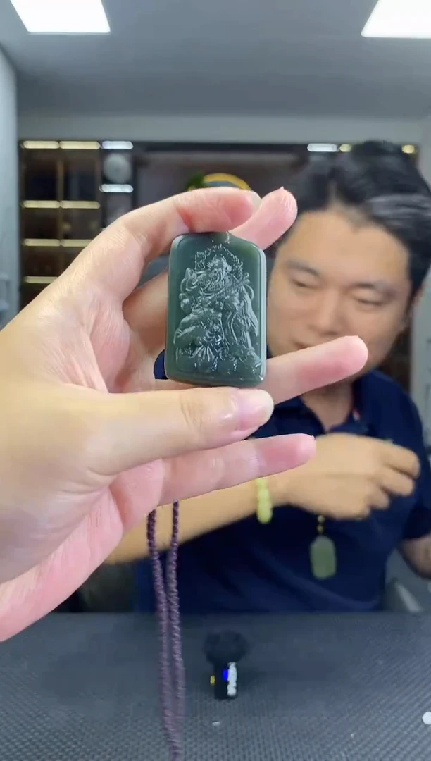 颈饰未镶嵌和田玉财神清货2