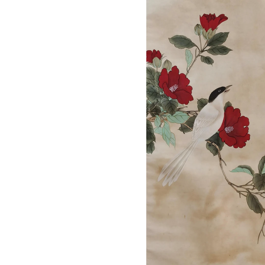 【辽拍】V250709-2-744《花鸟》（1.9平尺) 纸本镜片  ws08
