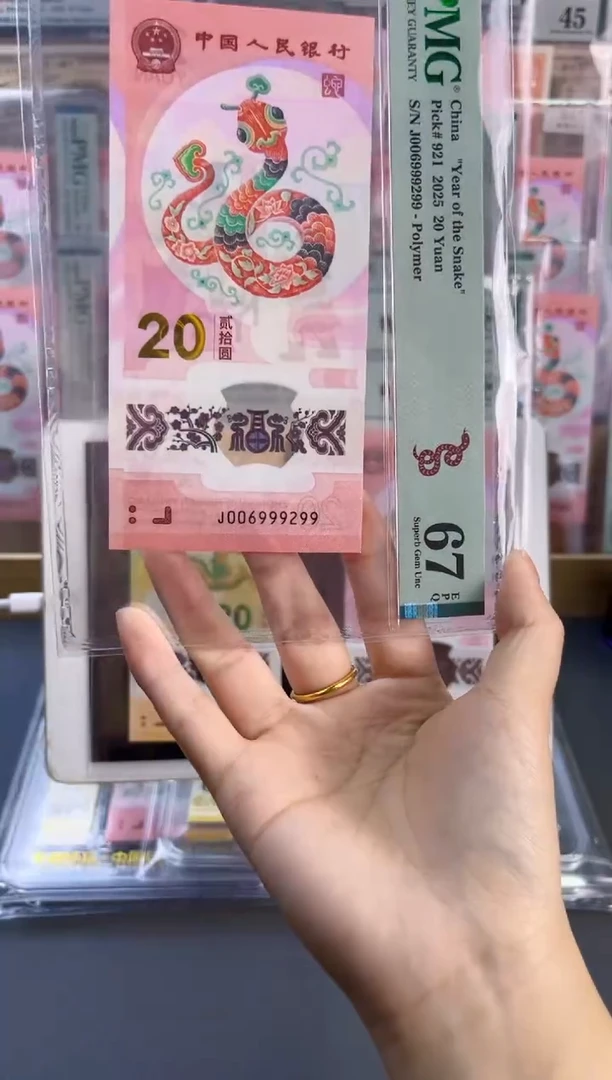 塑料蛇钞龙珠号PMG67分尾299 三对子
