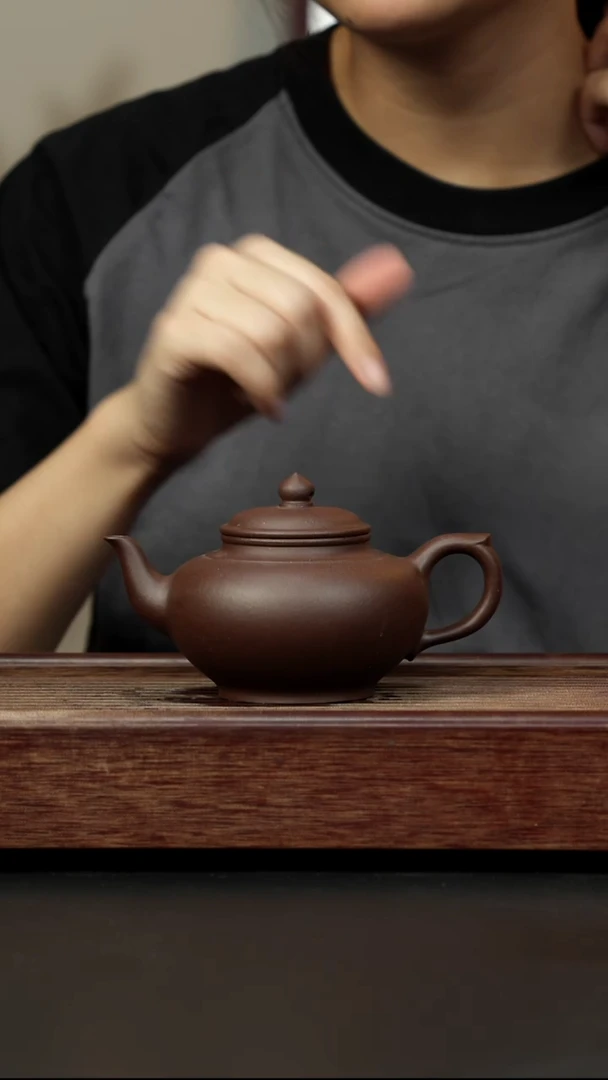 紫砂茶壶老紫泥 笑樱
