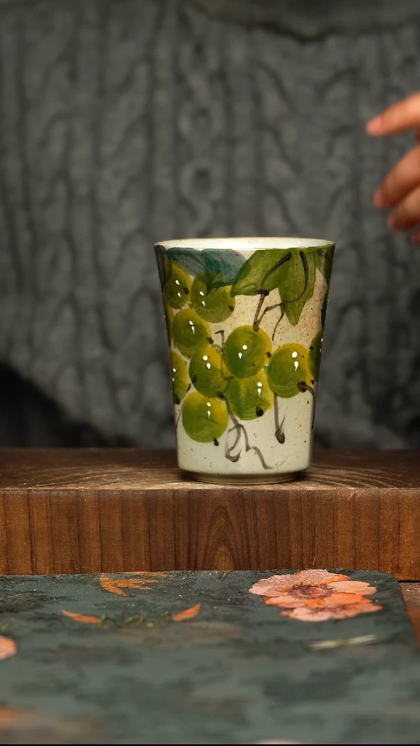 杯釉下彩手工手绘同款陶器
