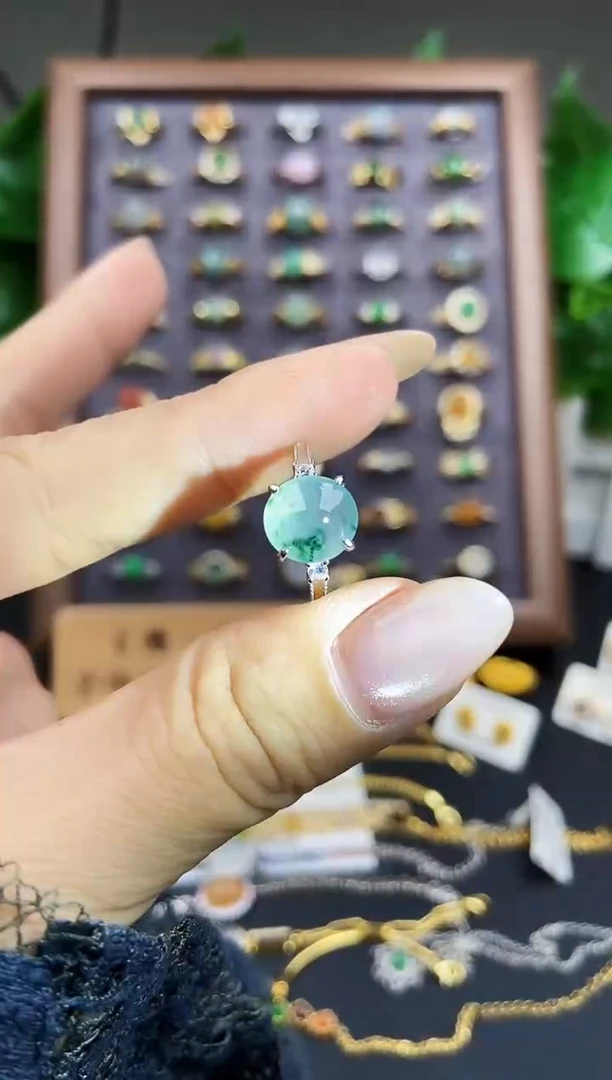 银S925镶嵌戒指翡翠21