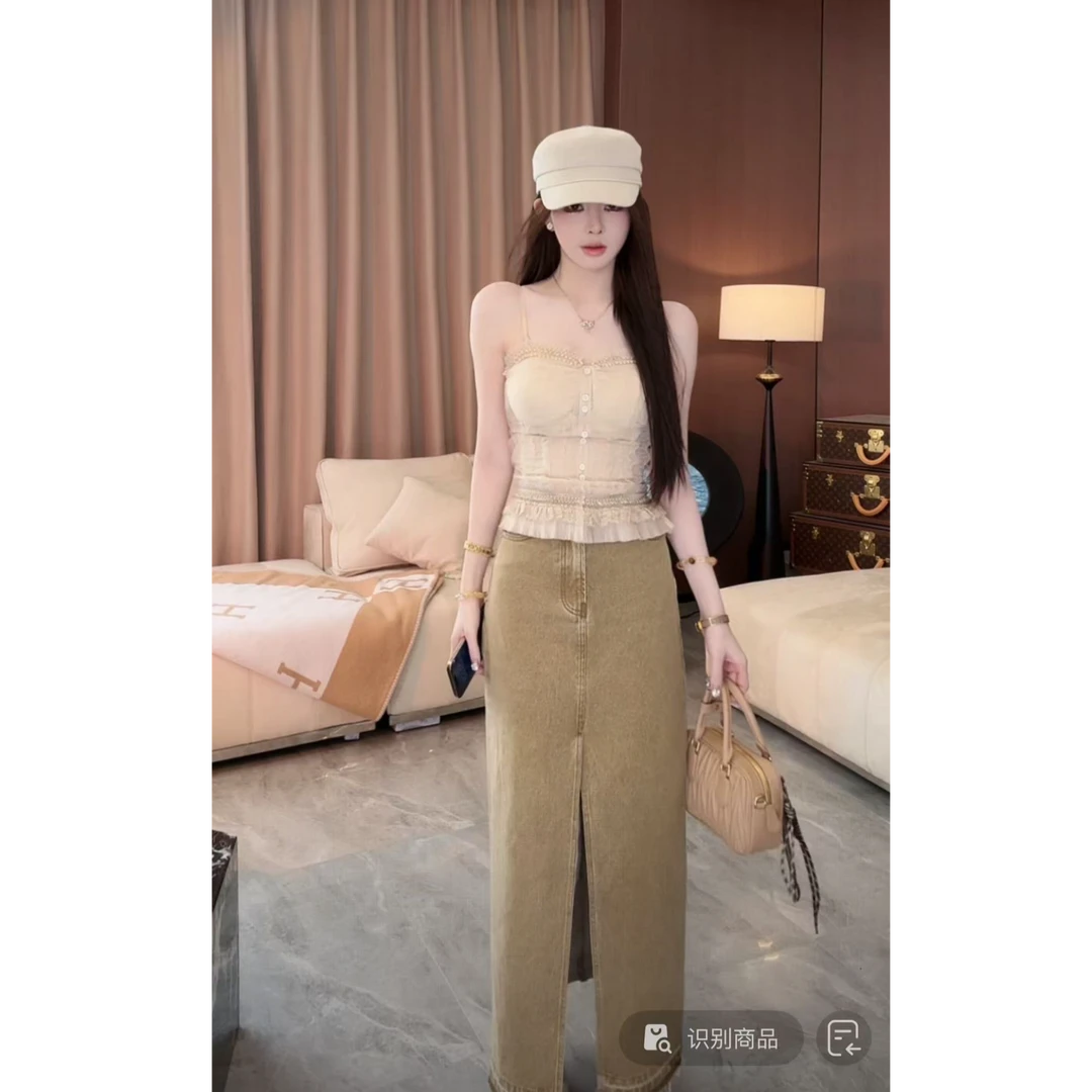 冰冰夏季时尚气质百搭休闲洋气减龄轻奢显瘦棉半身裙BBC5BSQ1884