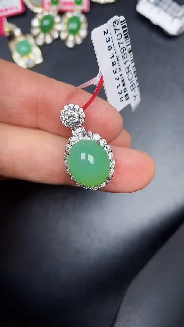 银S925镶嵌戒指翡翠7100