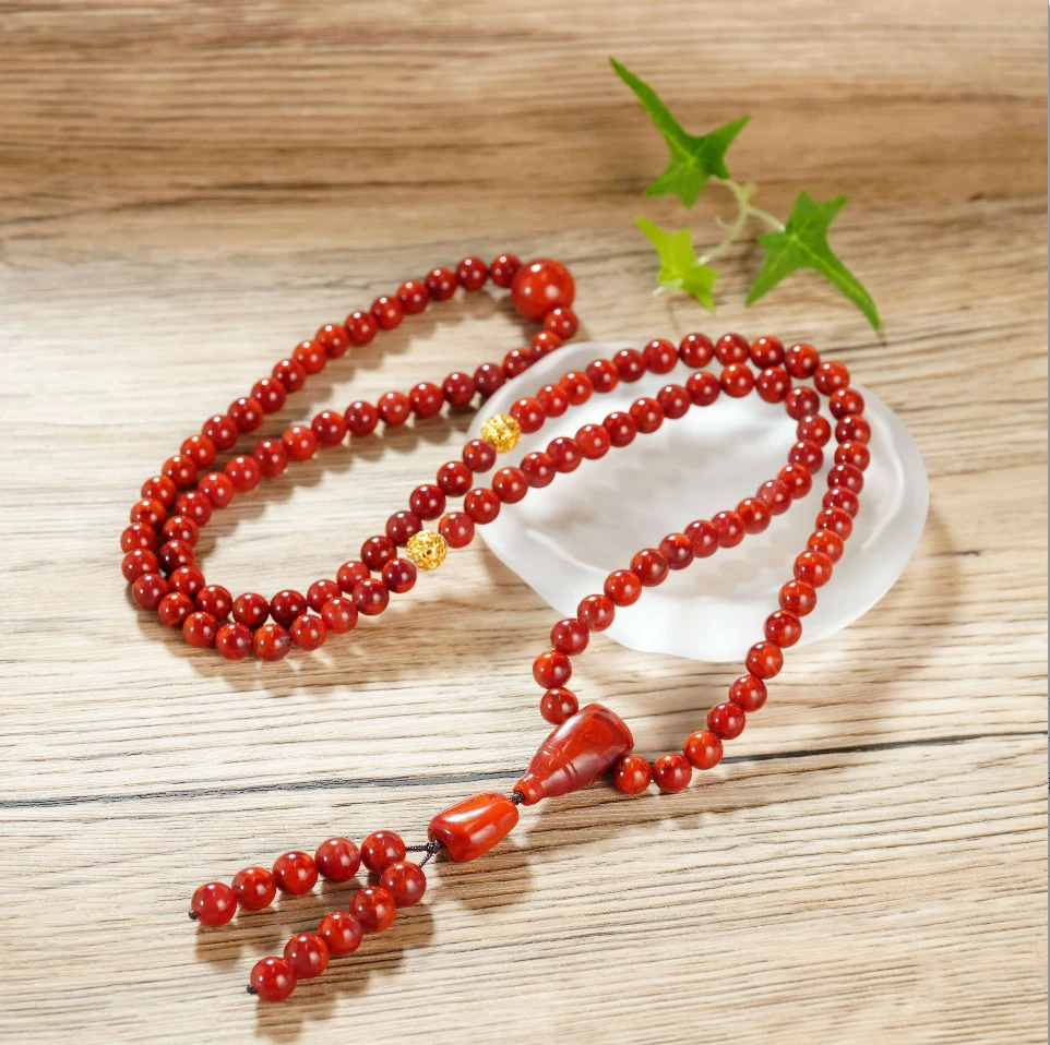 【老掌柜讲珠宝】南红18K 108项链 M031891