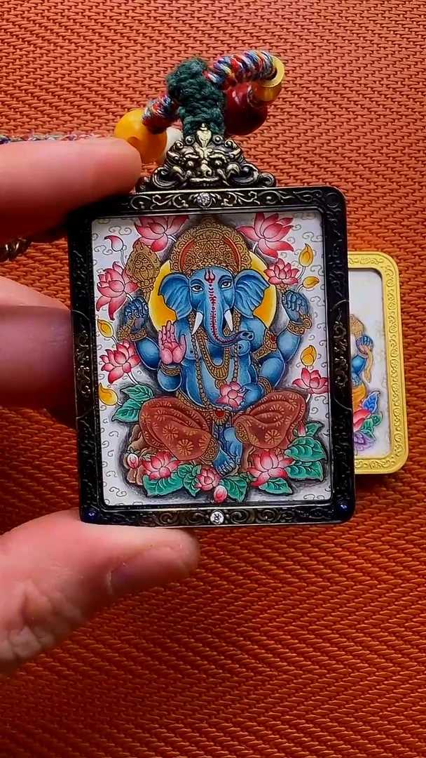 吊坠嘴哥严选——1120象鼻财神唐卡