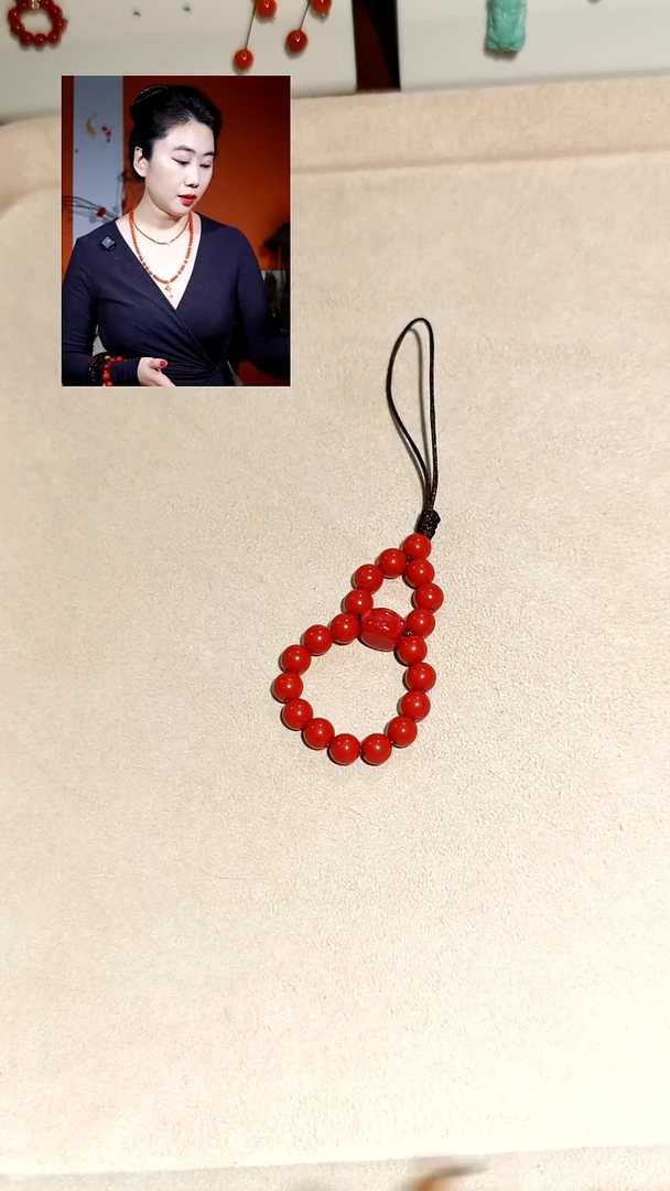 天然辰砂帝王砂挂件手机挂