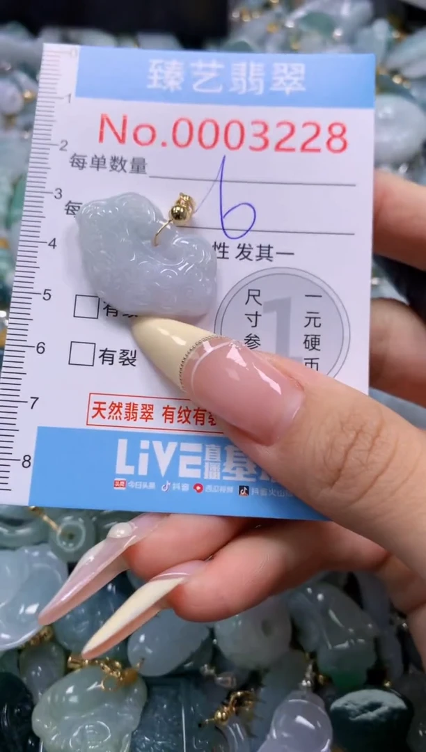 翡翠未镶嵌颈饰含绳0003228