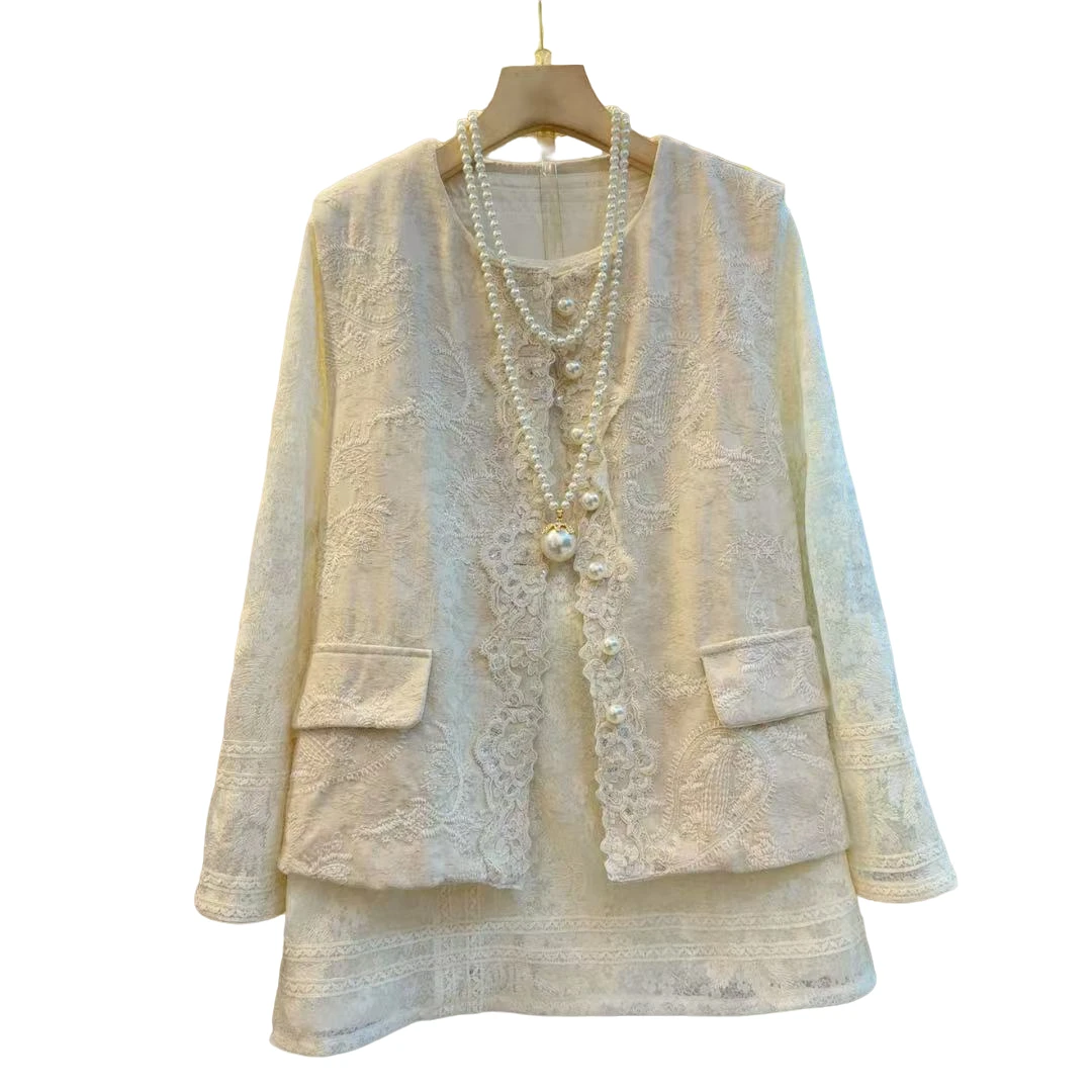 新款国风时尚重工减龄上衣新中式百搭马甲两件套