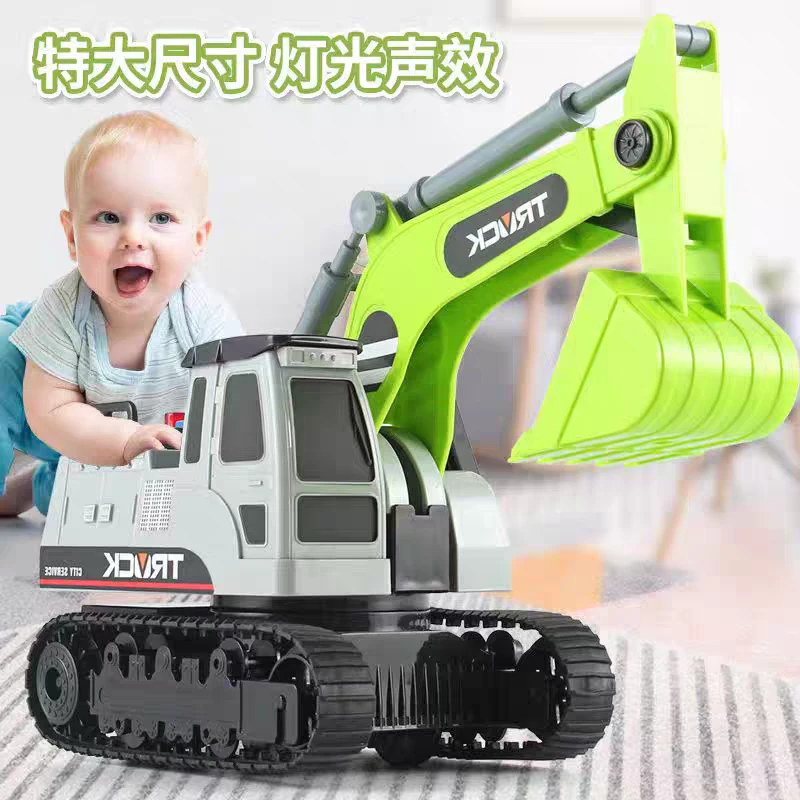 文艺车玩惯性儿童玩具车工程车玩具挖掘机宝宝玩具会讲故事挖掘车