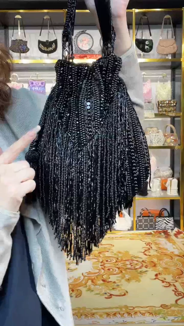 织物珠韵恒泽重工串珠手提包