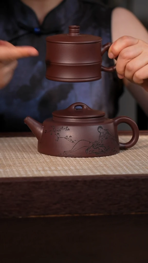 茶壶紫砂老紫泥 390cc