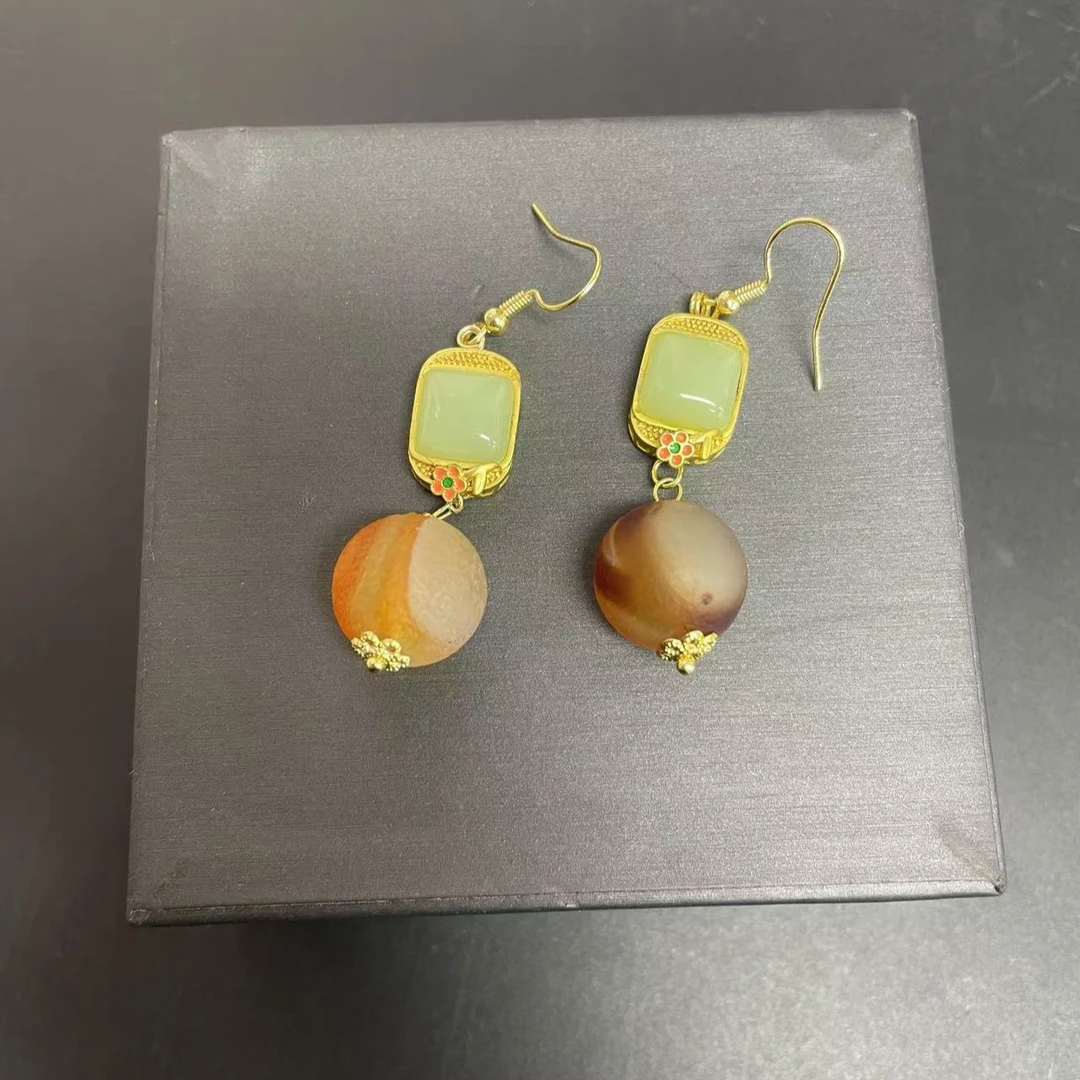 【小杰推荐】血胆金莲万道轮圆珠耳坠（多样性发其一）10538