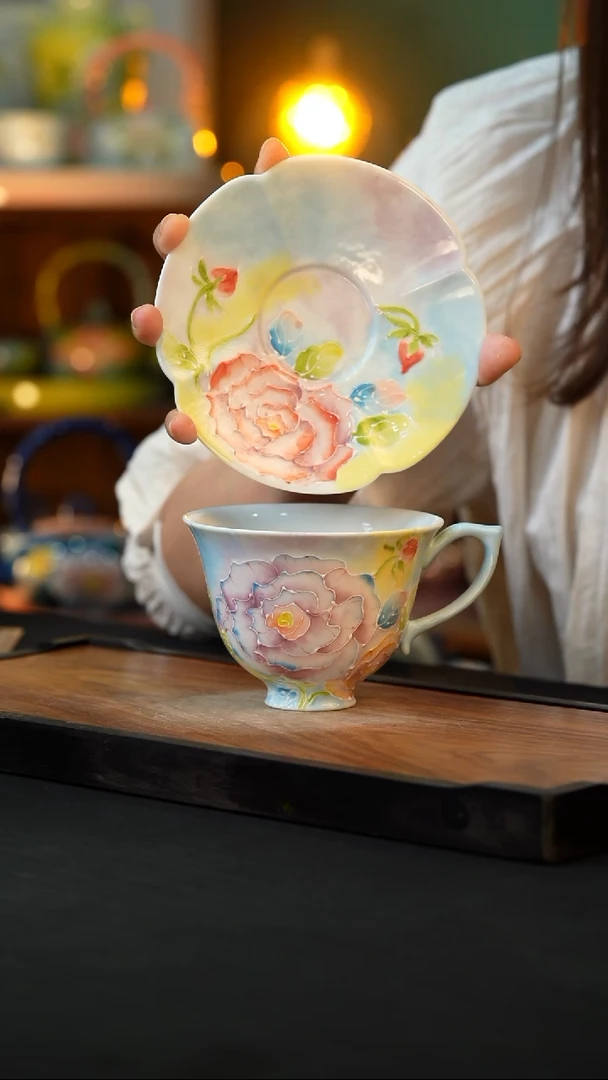 杯手绘心瓷陶瓷浮力
