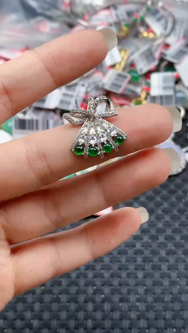 银S925镶嵌戒指翡翠天然A货缅甸翡翠