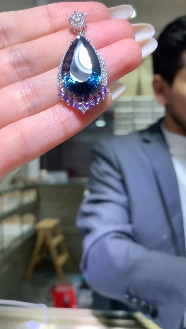 颈饰银S925镶嵌托帕石【宝石世家严选】