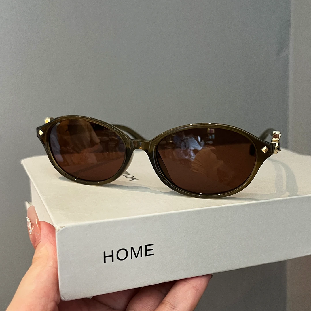 小香风椭圆框墨镜女士款高级感2025新款太阳眼镜防紫外线开车遮阳