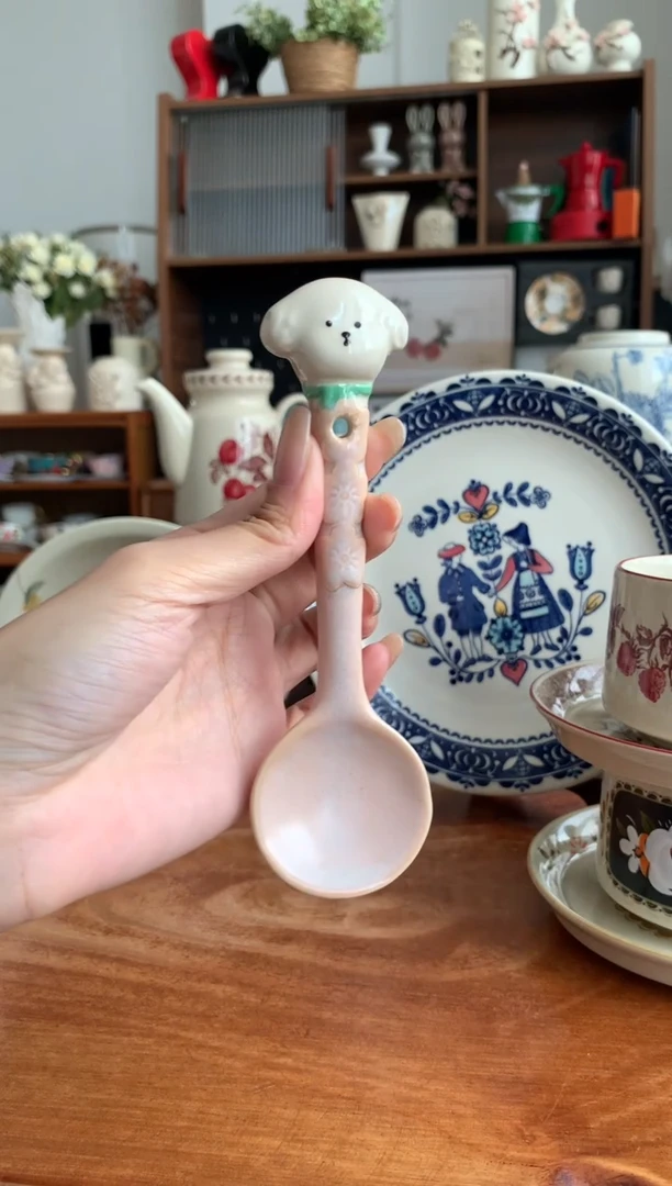 瓷小汪棉花糖陶瓷勺子1个
