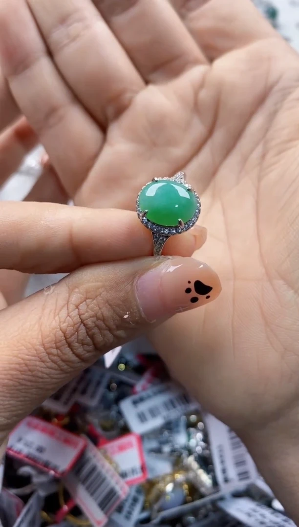 翡翠戒指银S925镶嵌101010   4