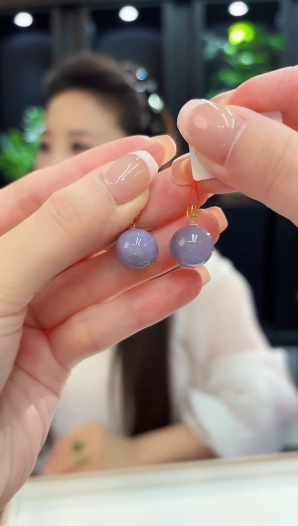 吊坠(不含链)18K金镶嵌翡翠缅料A货/多样性发货/一件