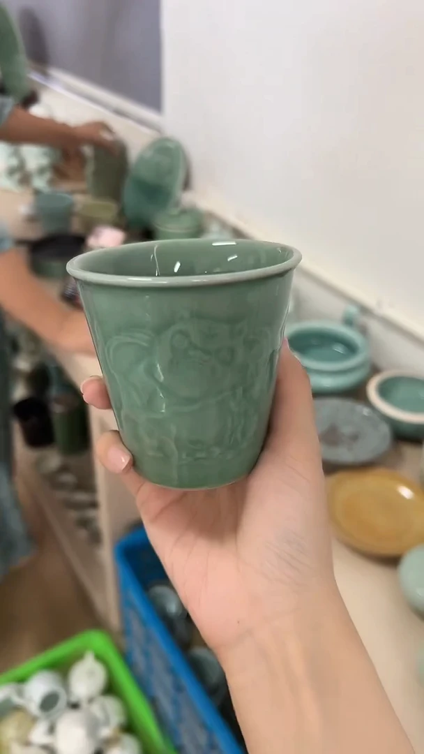 龙泉云间青瓷小米茶器