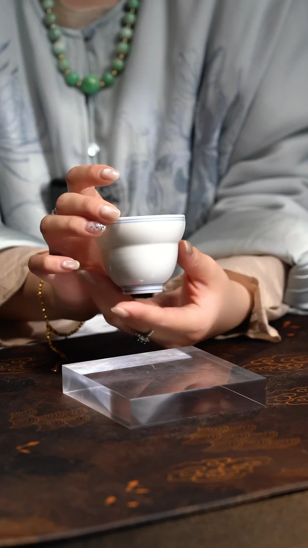 【闪购商品】J涂杏花窑青白瓷葫芦杯