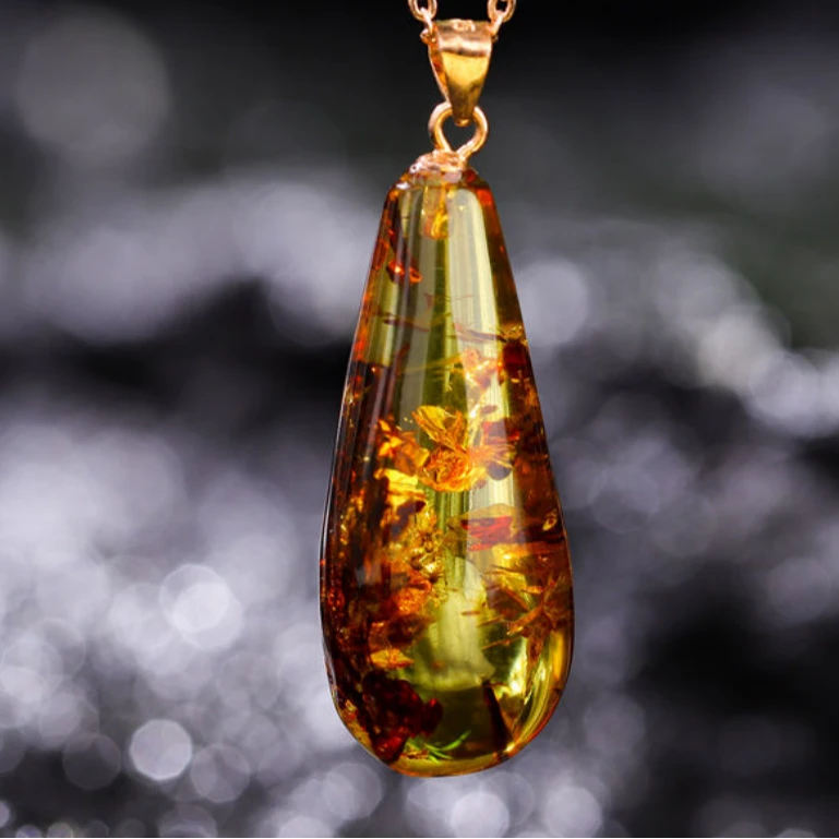 s925银琥珀吊坠/多样性发其一