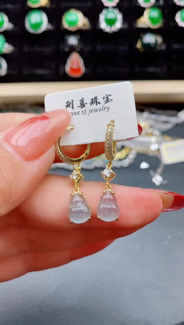 【闪购商品】翡翠耳饰银S925镶嵌321321