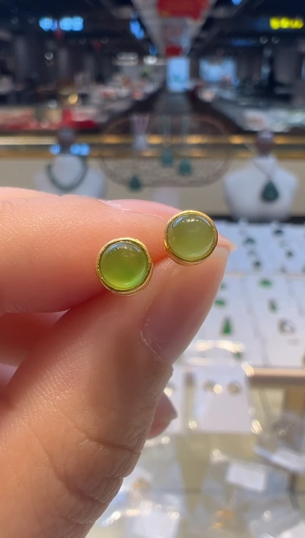 【闪购商品】和田玉耳饰银S925镶嵌34