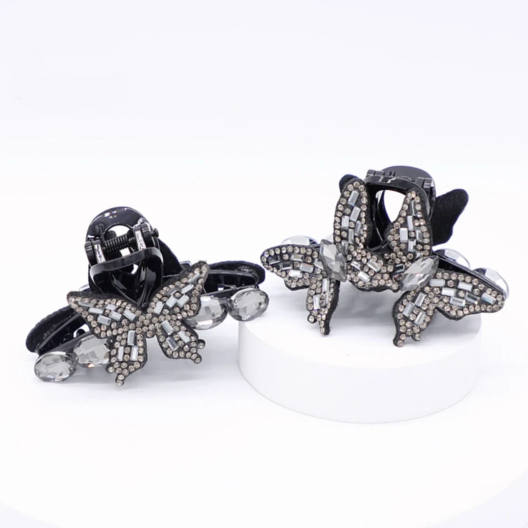 AB面水晶蝴蝶刘海夹7cm公主头发夹韩版时尚小抓夹