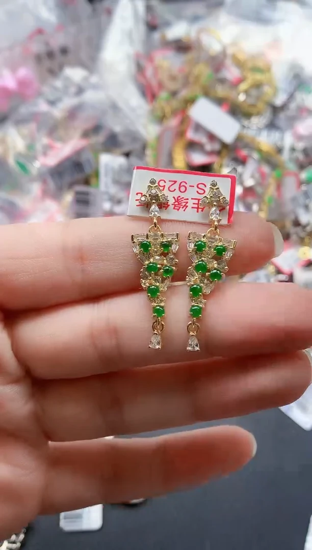 银S925镶嵌戒指翡翠天然A货缅甸翡翠