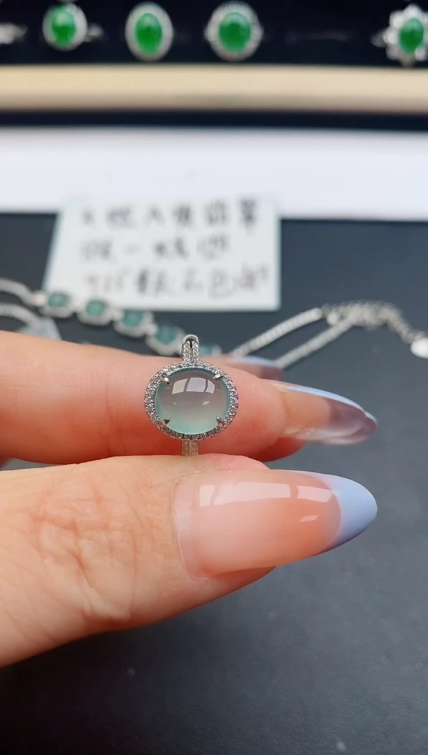 翡翠戒指银S925镶嵌1