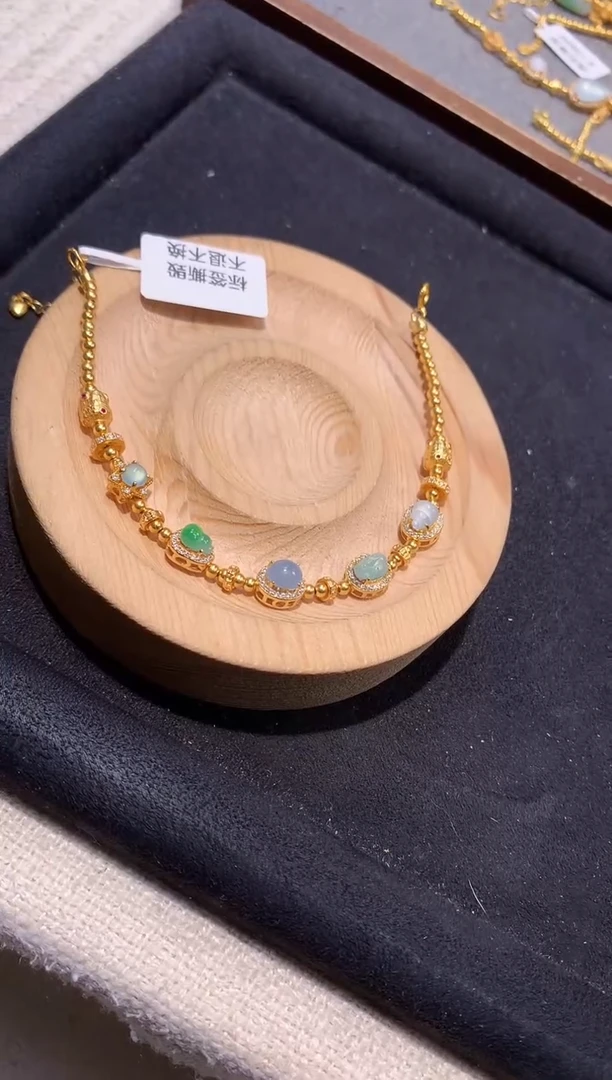 银S925镶嵌手串翡翠手链