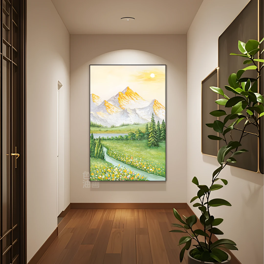 【黎总】阿勒泰金山手工油画简约时尚色彩油画背景装饰画适合客厅