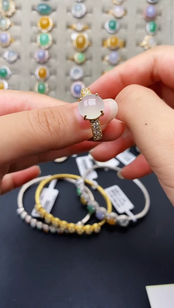 银S925镶嵌戒指翡翠0440