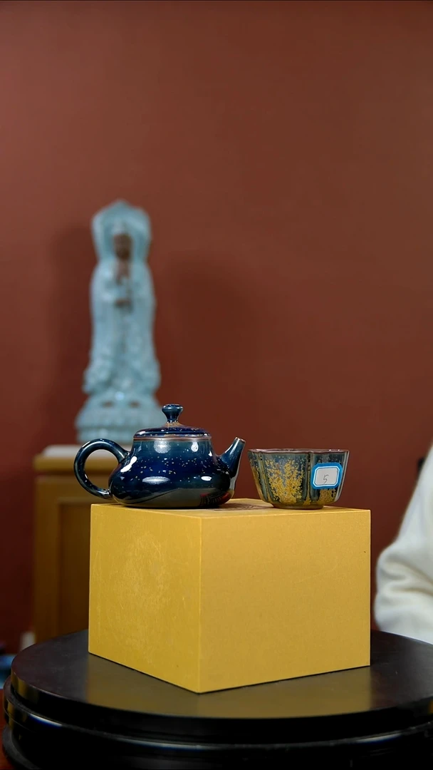 摆件大宋官窑【炭烧壶+炭烧杯】