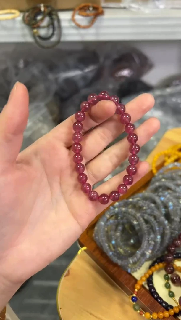 【闪购商品】水晶手链未镶嵌鸽血红草莓水晶手链[3526]